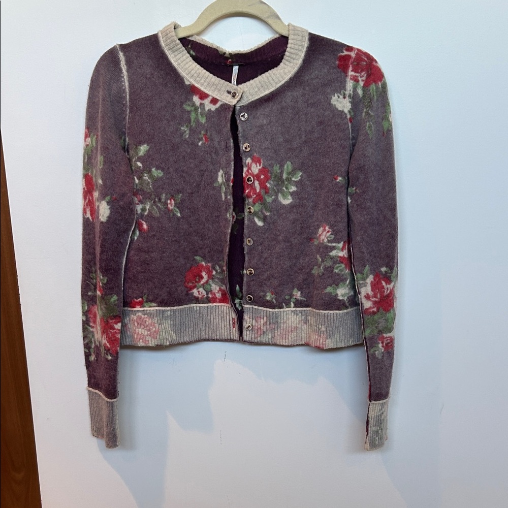 Free People floral cardigan XS